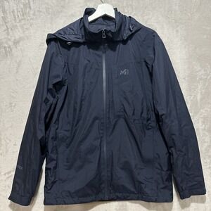 MILLET Men's Jacket Size L Gore-Tex Full Zip Hoodie Zip Pocket Navy MVTSG400M6‎